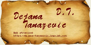 Dejana Tanazević vizit kartica